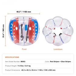 Täytettävät törmäyspallot 2 kpl 0,3 mm PVC-muovia 1,2 m halkaisija ulkopeleihin