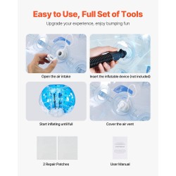 Täytettävät törmäyspallot 0,8 mm paksu PVC-materiaali 1,5 m 2 kpl ulkopeleihin