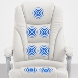 Hierova toimistotuoli keinonahalla ja jalkatuella 7 hierontapisteellä