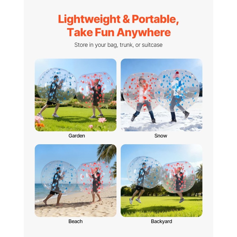 Puhallettavat törmäyspallot 2 kpl 1,5 m 0,8 mm PVC ulkopeleihin