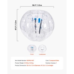 Törmäilypallo 0,8 mm PVC 1 kpl 1,5 m ulkoleikkeihin teiniikäisille ja aikuisille