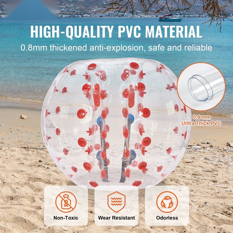 Puhallettava törmäyspallo 1 kpl 1,5 m 0,8 mm PVC-muovi nuorille ja aikuisille