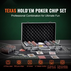 Pokerisetti 300 kpl 11,5 g pelimerkkejä alumiinisalkussa kortit mukana