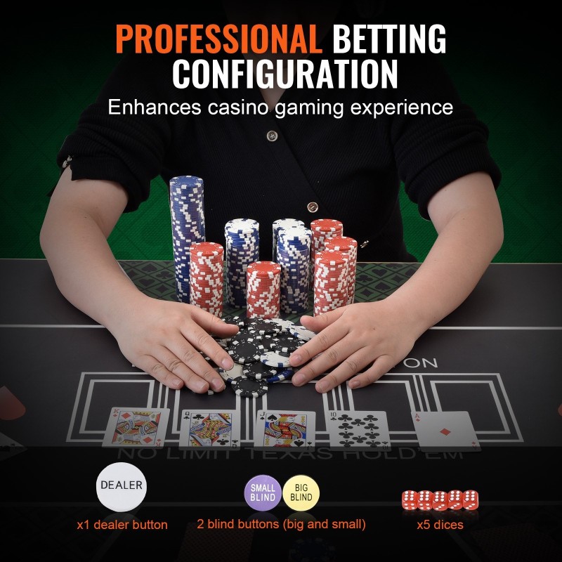 Pokerisetti 500 kpl 11,5 g pelimerkit alumiinisalkussa PS-muovi ja rauta