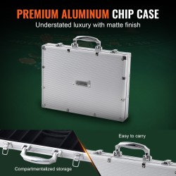 Pokerisetti 500 kpl 11,5 g pelimerkit alumiinisalkussa PS-muovi ja rauta