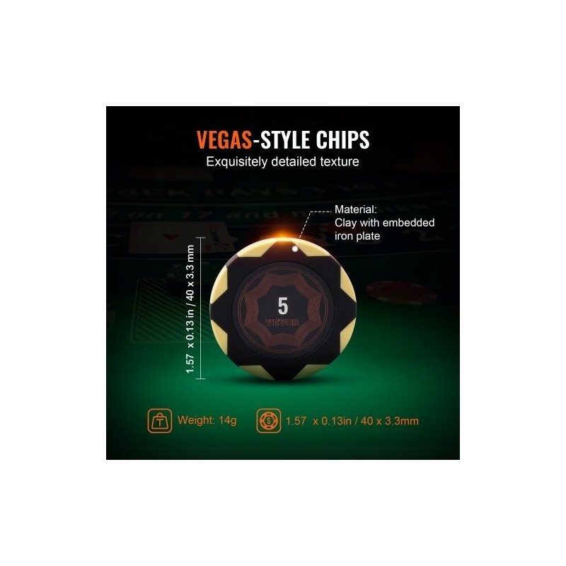 Pokerisetti 300 osaa 14 gramman savi ja muovipelimerkit muovikotelolla kotipeleihin