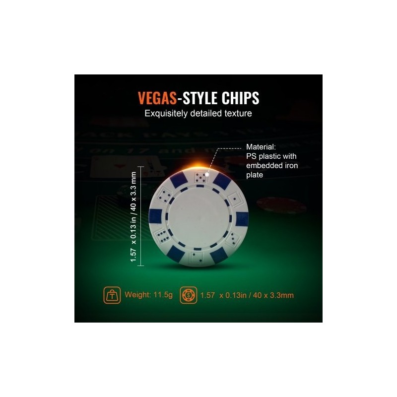 Pokerisetti 300 kappaletta 11,5 gramman kasinotyyliset pelimerkit alumiinisalkulla pelikortit napit nopat