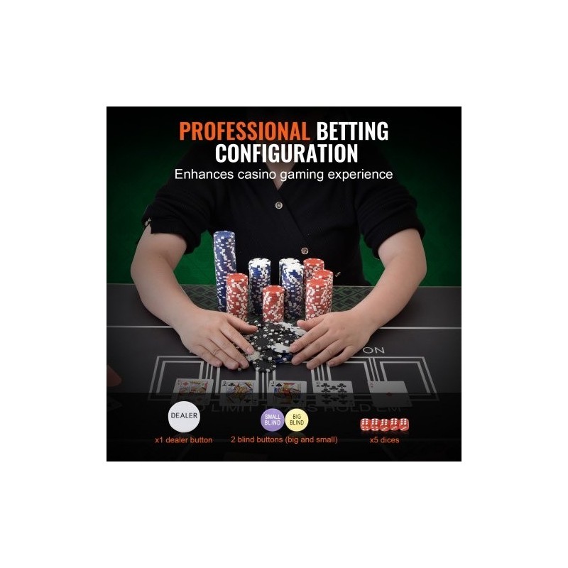 Pokerisetti 200 kappaleen 11,5 gramman polystyreeni ja rauta pelimerkit alumiinisalkussa