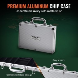 Pokerisetti 200 kappaleen 11,5 gramman polystyreeni ja rauta pelimerkit alumiinisalkussa