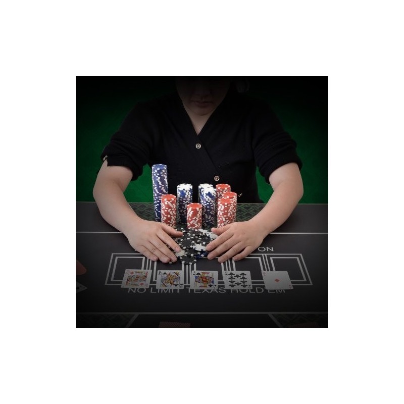 Pokerisetti 200 kappaleen 11,5 gramman polystyreeni ja rauta pelimerkit alumiinisalkussa