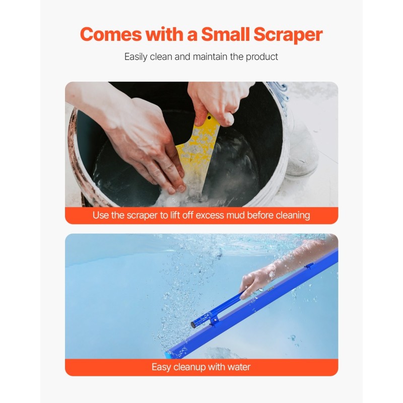 Betonitasoitin 48-tuumainen alumiiniseos integroidulla vatupassilla ja käännettävällä kahvalla