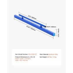 Betonitasoitin 48-tuumainen alumiiniseos integroidulla vatupassilla ja käännettävällä kahvalla
