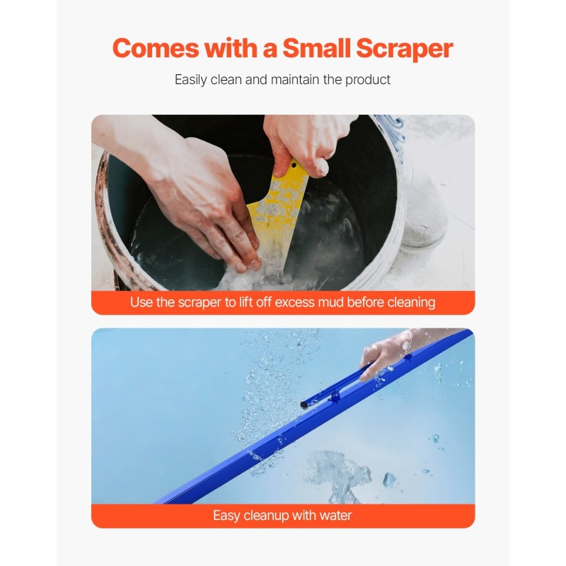 Alumiininen betonilasta 2445 mm säädettävällä kahvalla lattioiden tasoittamiseen