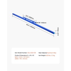 Alumiininen betonilasta 2445 mm säädettävällä kahvalla lattioiden tasoittamiseen