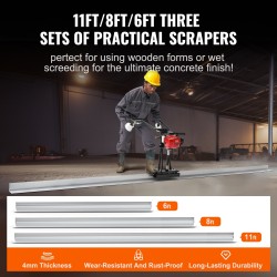 Bensiinikäyttöinen teräsrunkoinen betonitasain 1830/2445/3370 mm alumiinilatoilla 6500 kierrosta minuutissa värähtelymoottorilla