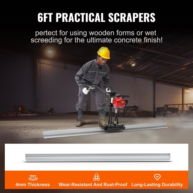 Bensiinikäyttöinen betonitasain 1830 mm alumiinilasta säädettävillä kahvoilla