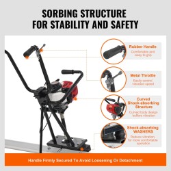 Bensiinikäyttöinen betonijyrsin 2445 millimetriä alumiininen suorareunalaatta 6500 kierrosta minuutissa säädettävä kahva