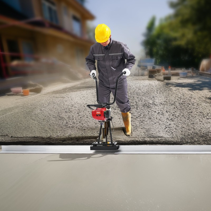 Bensiinikäyttöinen betonijyrsin 2445 millimetriä alumiininen suorareunalaatta 6500 kierrosta minuutissa säädettävä kahva