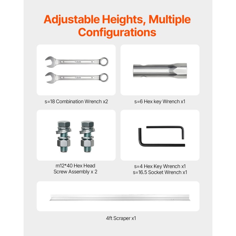 Bensiinikäyttöinen betonipintaussauva 1220 mm alumiinilastalla säädettävällä kahvalla 4-tahtinen tärinämoottori