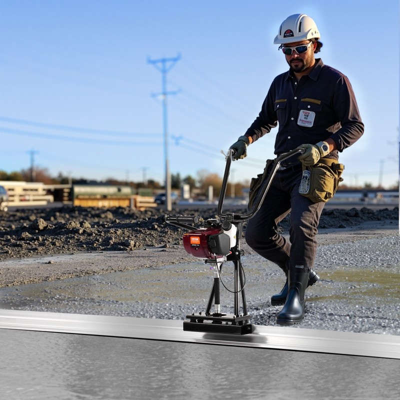 Bensiinikäyttöinen betonipintaussauva 1220 mm alumiinilastalla säädettävällä kahvalla 4-tahtinen tärinämoottori