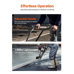 Bensiinikäyttöinen betonitasoitin kolmesataakuusikymmentäkuusi senttimetriä alumiinilautalla teräsrungolla nelitahtisella