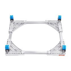 Säädettävä kodinkonejalusta ruostumatonta terästä pyörillä 381–615 mm