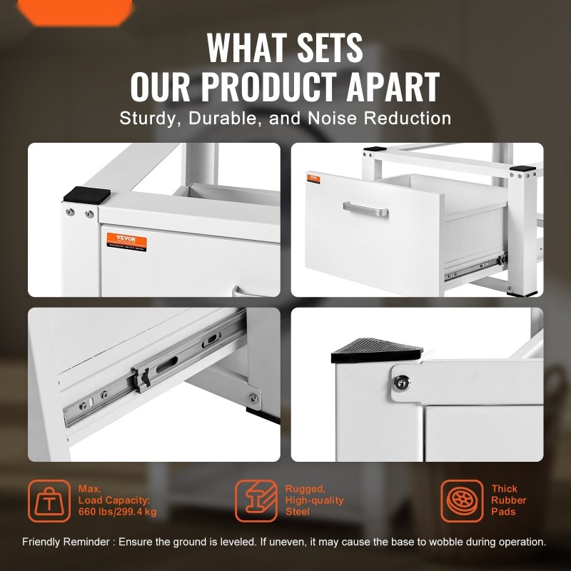 Pyykinpesukoneen jalusta kylmävalssattu teräs 299kg kantavuus 406mm nostokorkeus lisäsäilytila tärinää vaimentava