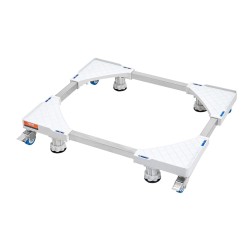 Säädettävä pesukone- ja jääkaappialusta 414–691 mm ruostumatonta terästä pyörillä