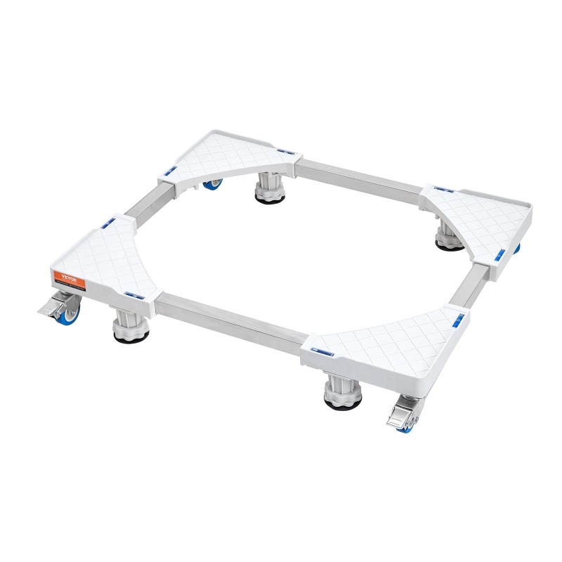 Säädettävä pesukone- ja jääkaappialusta 414–691 mm ruostumatonta terästä pyörillä