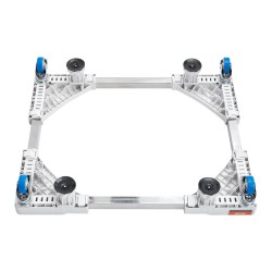 Säädettävä pesukone- ja jääkaappialusta 414–691 mm ruostumatonta terästä pyörillä