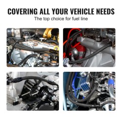 Polttoainelinjasarja 6AN 7620 mm 5/16 tuumaa PTFE-sisäputki nylon ja ruostumaton teräspunos alumiiniliittimillä