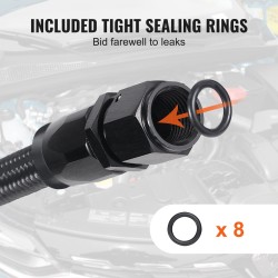 Polttoainelinjasarja 6AN 7620 mm 5/16 tuumaa PTFE-sisäputki nylon ja ruostumaton teräspunos alumiiniliittimillä