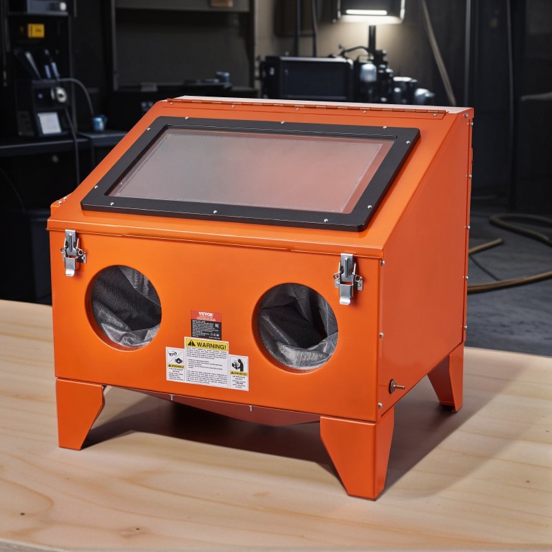 Penkille asetettava hiekkapuhalluskaappi 151,4 l kylmävalssattu teräs 4 keraamisella suuttimella alumiinisella