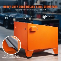 Pöytämallinen hiekkapuhalluskaappi 94,6 L kylmävalssattu teräsrunko alumiinipistooli 4 keraamista suutinta