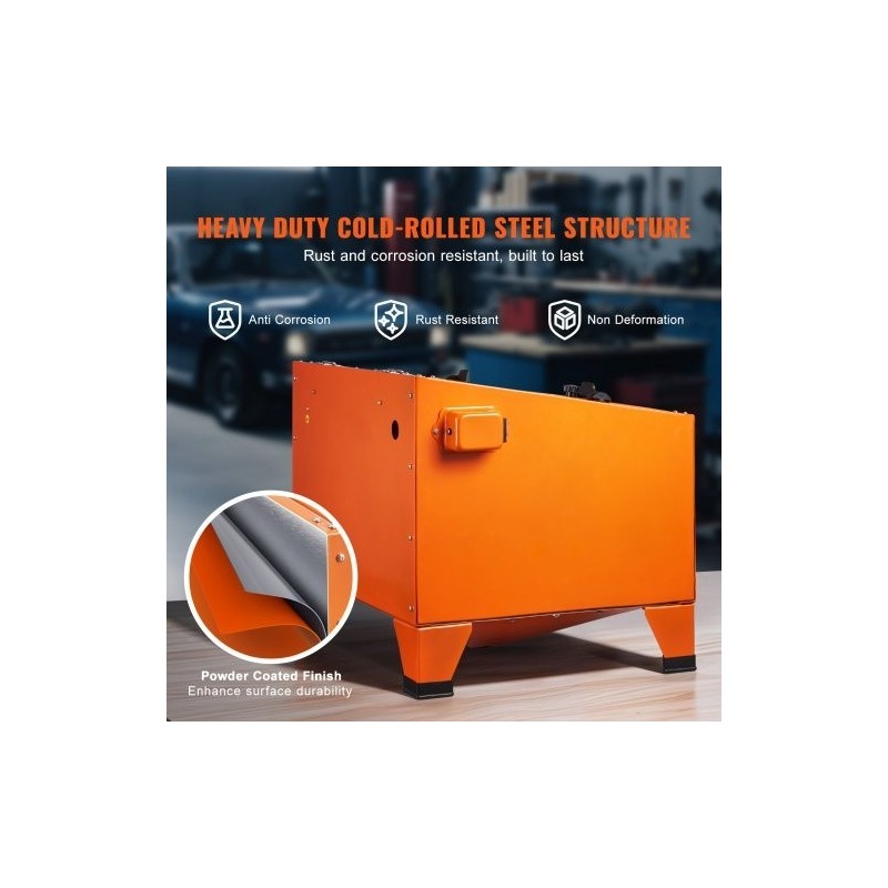 Pöytämallinen hiekkapuhalluskaappi 94,6 L kylmävalssattu teräsrunko alumiinipistooli 4 keraamista suutinta