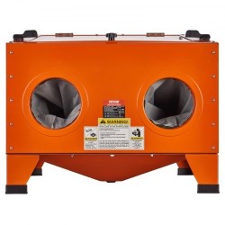 Pöytämallinen hiekkapuhalluskaappi 94,6 L kylmävalssattu teräsrunko alumiinipistooli 4 keraamista suutinta