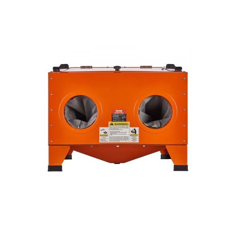 Pöytämallinen hiekkapuhalluskaappi 94,6 L kylmävalssattu teräsrunko alumiinipistooli 4 keraamista suutinta