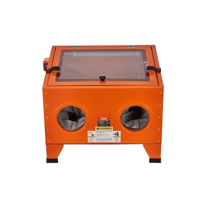 Pöytämallinen hiekkapuhalluskaappi 94,6 L kylmävalssattu teräsrunko alumiinipistooli 4 keraamista suutinta