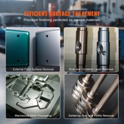 Hiekkapuhalluskaappi 340.7 L tilavuus 6.8 L pölynkeruujärjestelmä kylmävalssattu teräsrunko akryyli-ikkuna LED-valaistus