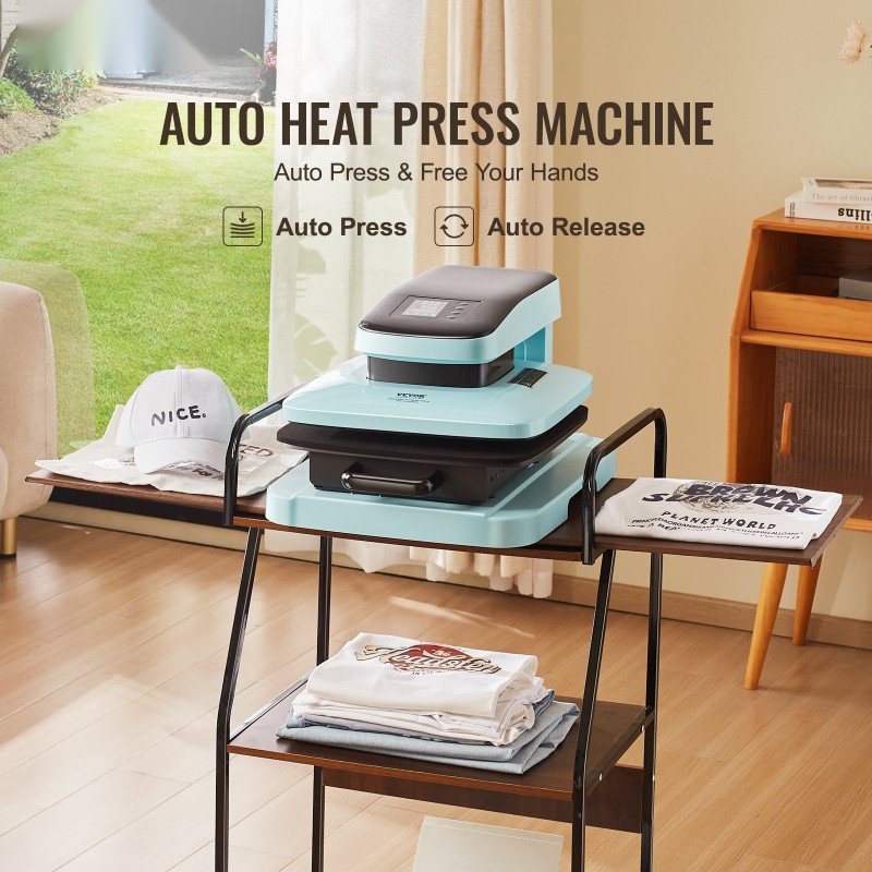 Automaattinen kaksitoiminen lämpöprässi 381 x 381 mm levy mukit 311–850 g T-paidat