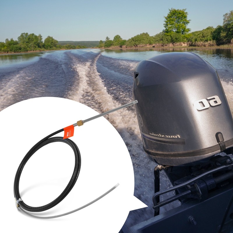 Ohjauskaapeli 5200 mm polyeteenipäällysteinen teräsvaijeri 500 kg yhteensopiva yksiasemaiseen perämoottoriin 300 hv