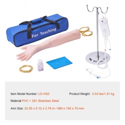 IV-harjoitteluvarsi PVC-materiaali ruostumaton teräs 560x130x70 mm irrotettavilla laskimoilla ja kantolaukulla