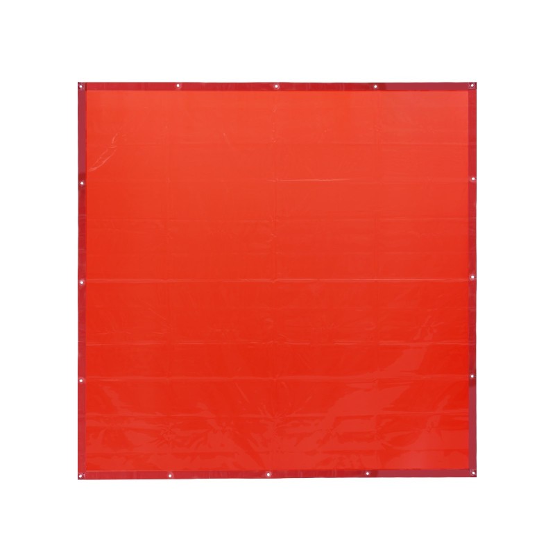 Hitsausverho paloa hidastava vinyyli 1,8 x 1,8 m 6-tason UV-suojaus ripustusreiät punainen
