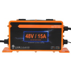 Golfkärryn akkulaturi 48 V 15 A alumiiniseoskotelo IP67 yhteensopiva AGM NMC LiFePO4