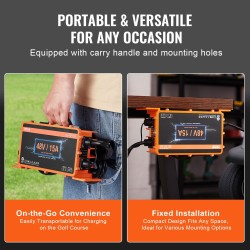 48 V golfkärryn akkulaturi 15 A kolminapainen liitin IP67 alumiinikotelo