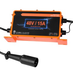 48 V golfkärryn akkulaturi 15 A kolminapainen liitin IP67 alumiinikotelo