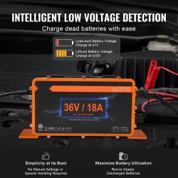Akkulaturi 36V 18A golfkärryihin alumiinikuori IP67 älykäs lataus