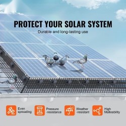 Aurinkopaneelin suojaverkko galvanoitua terästä PVC-pinnoitteella 15 x 1524 cm 12,7 mm