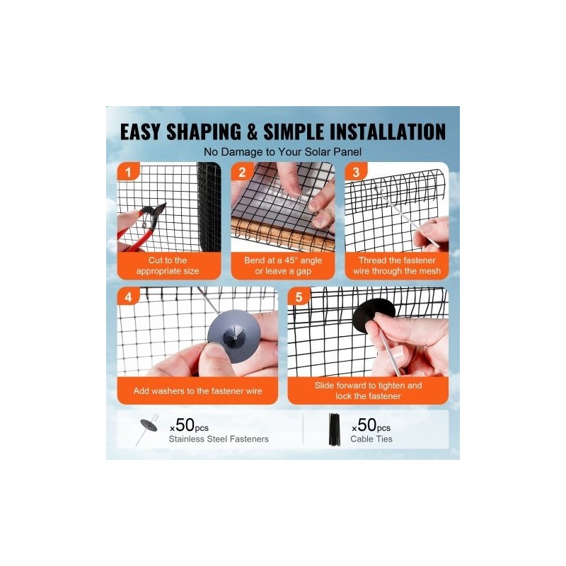 Aurinkopaneelin suojaverkko galvanoitua terästä PVC-pinnoitteella 15 x 1524 cm 12,7 mm
