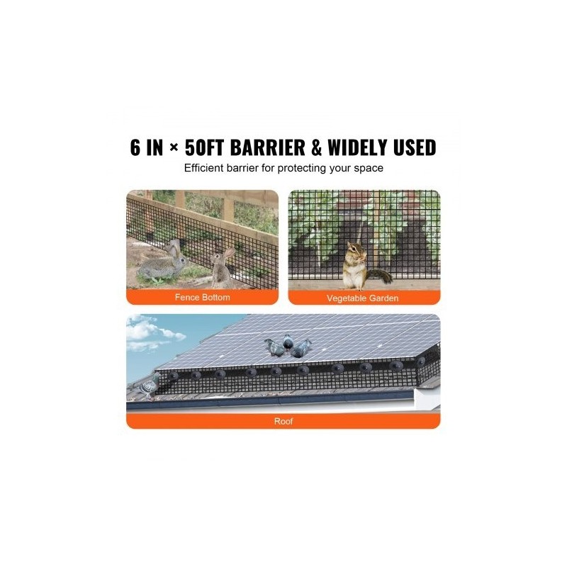 Aurinkopaneelin suojaverkko galvanoitua terästä PVC-pinnoitteella 15 x 1524 cm 12,7 mm